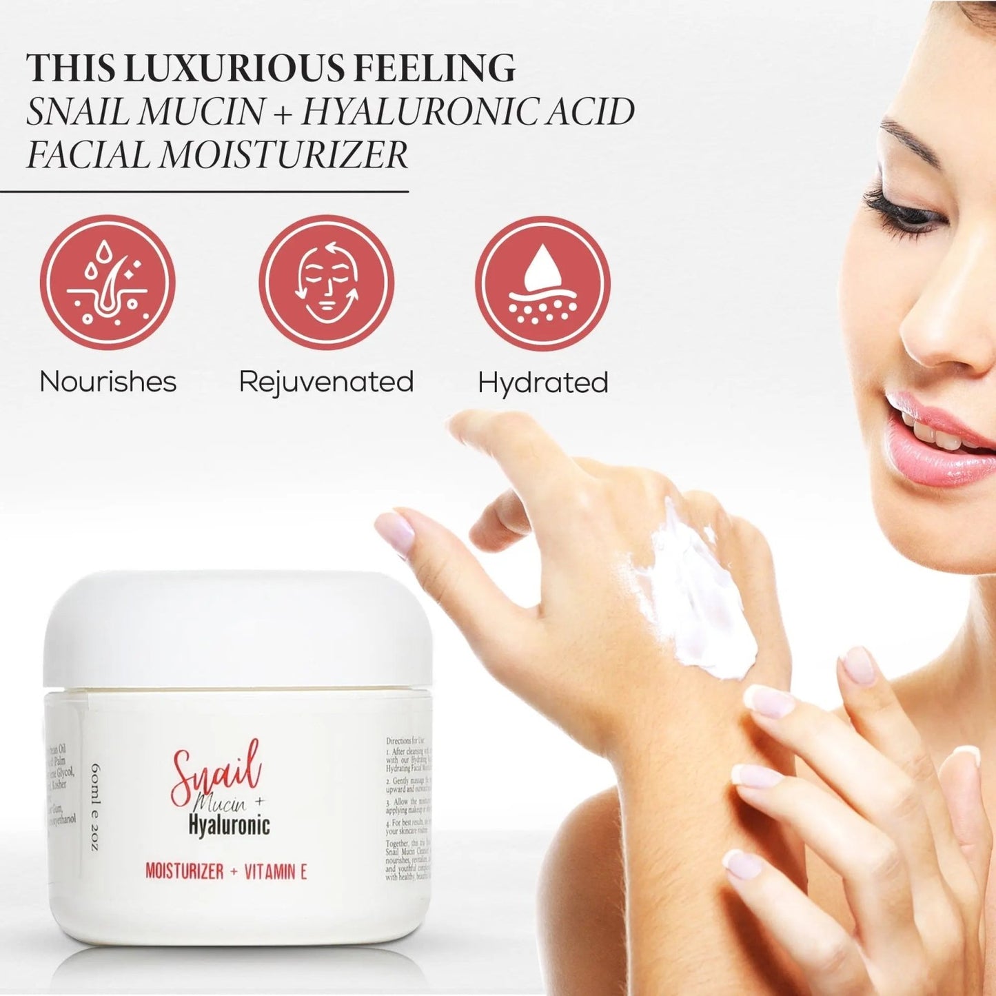 Snail mucin + Hyaluronic + Vitamin E Moisturizer Press Skin Care